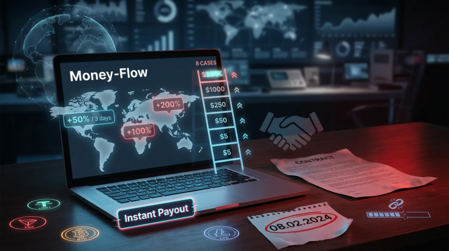 Money-Flow (money-flow.cc): review of the “mutual aid fund” with cases from $5 — why the project looks questionable and how it ended
