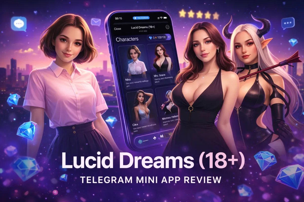 Lucid Dreams (18+) Telegram Mini Ilovasi Sharhi: AI Chat Hikoyalari, Qahramonlar va Interaktiv Romantika